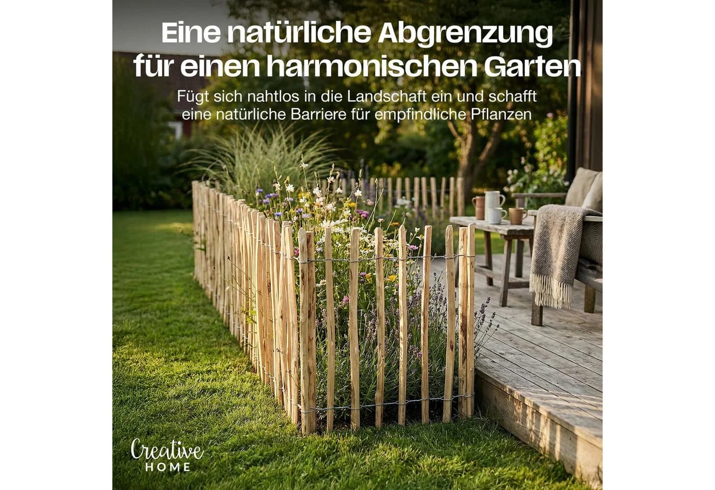 Creative Home Staketenzaun Haselnuss Rollzaun 35 cm - Bild 4
