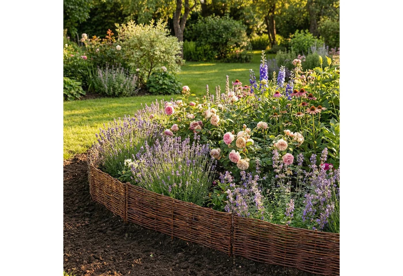 Creative Home Weidenzaun 5er Set Beeteinfassung Gartenzaun