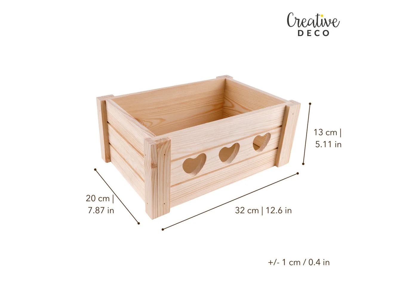 Creative Deco Holzkiste ohne Deckel, Holz Korb - Bild 3