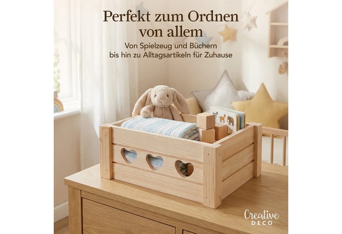 Creative Deco Holzkiste ohne Deckel, Holz Korb - Bild 4
