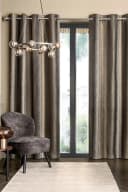 Next Gefütterte Ösenvorhänge mit Metallic-Streifen 2-teilig Schwarz/Silber Bild 2