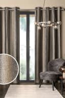 Next Gefütterte Ösenvorhänge mit Metallic-Streifen 2-teilig Schwarz/Silber Bild 3