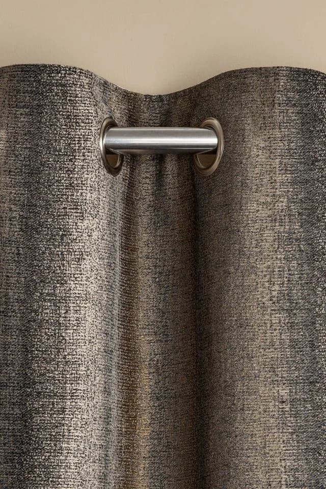 Next Gefütterte Ösenvorhänge mit Metallic-Streifen 2-teilig Schwarz/Silber - Bild 4