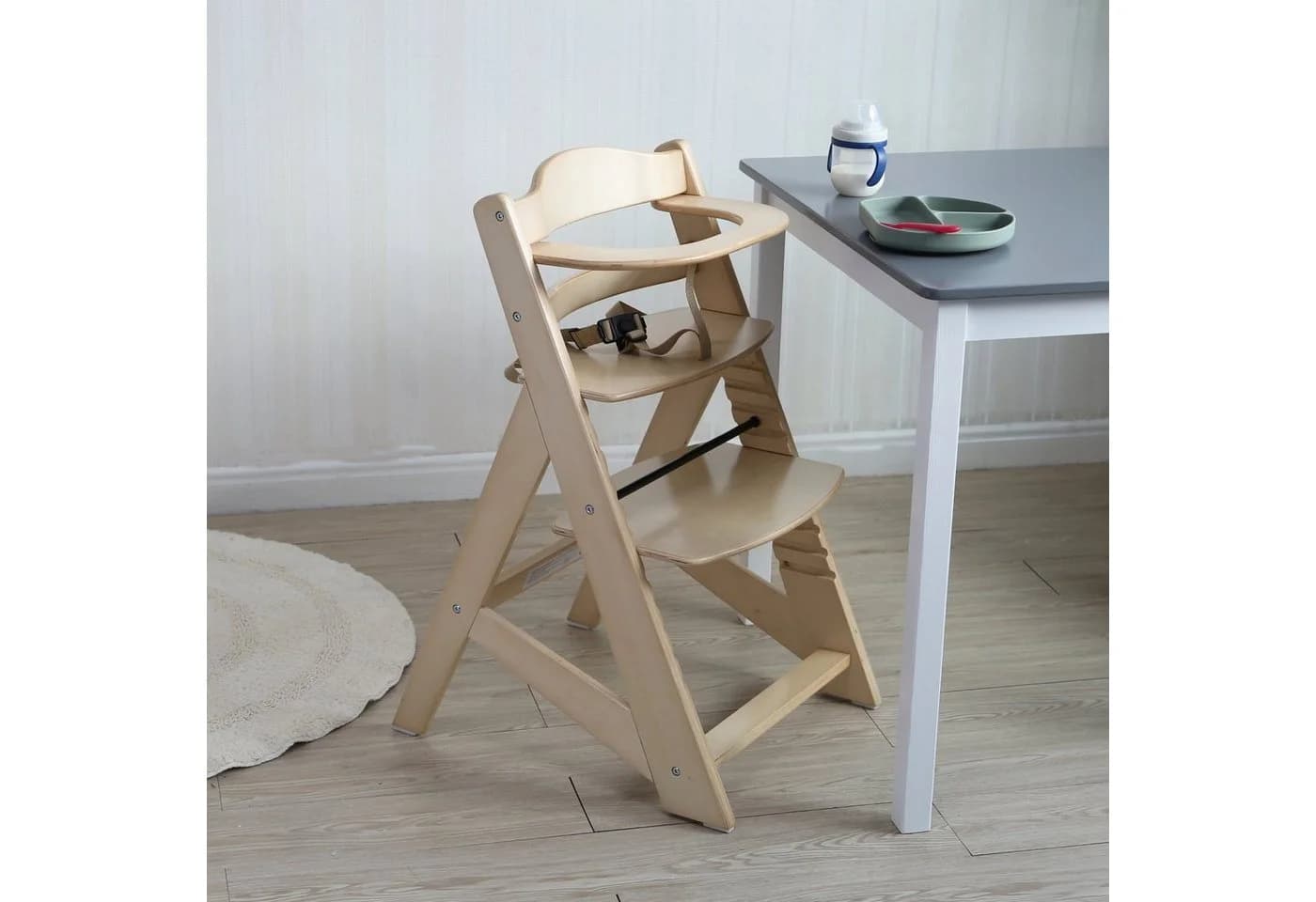 TIGGO Kinderstuhl Hochstuhl aus Holz Beige - Bild 3