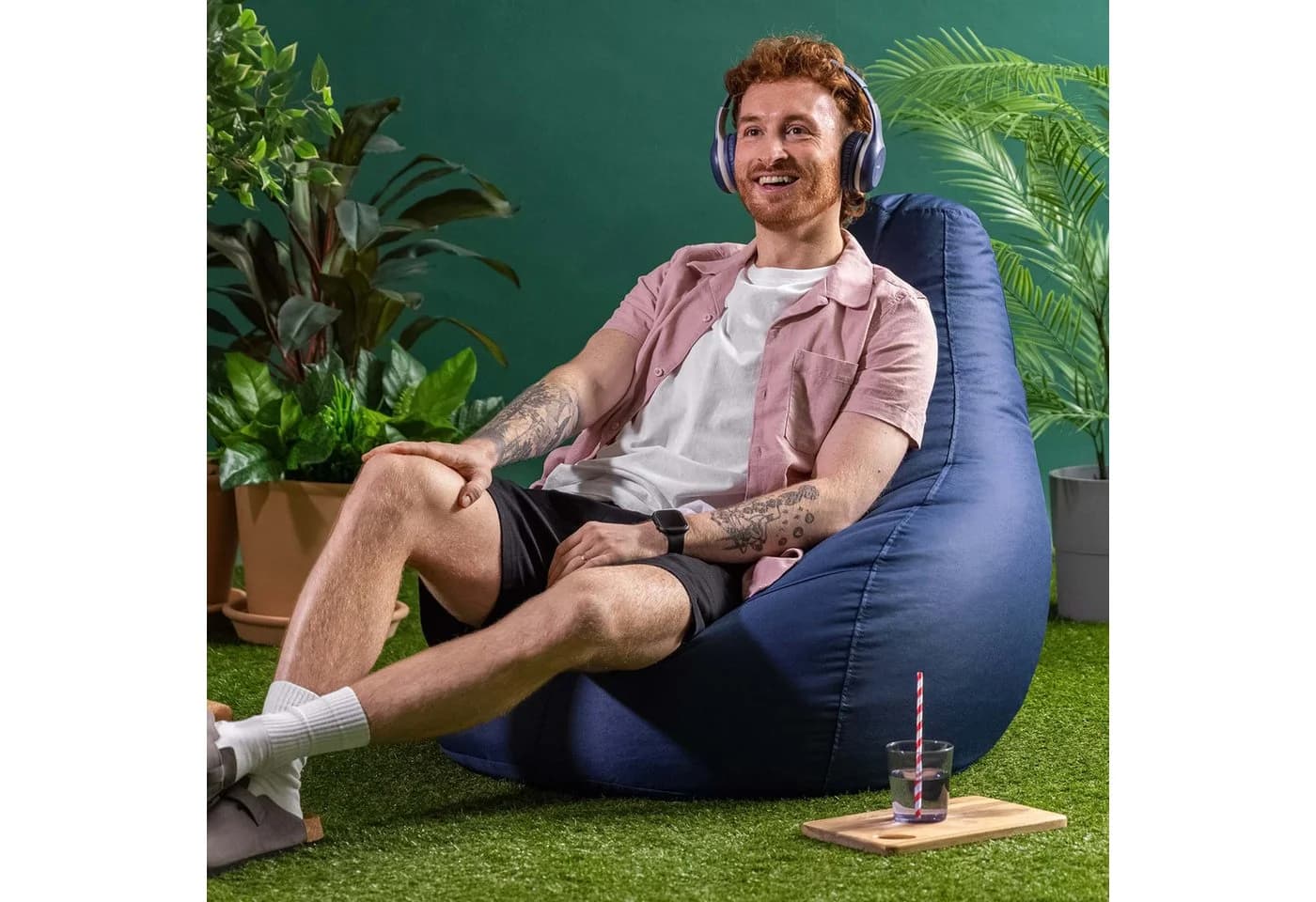 ICON Sitzsack Recliner Outdoor Indoor Gaming Navyblau Wasserfest