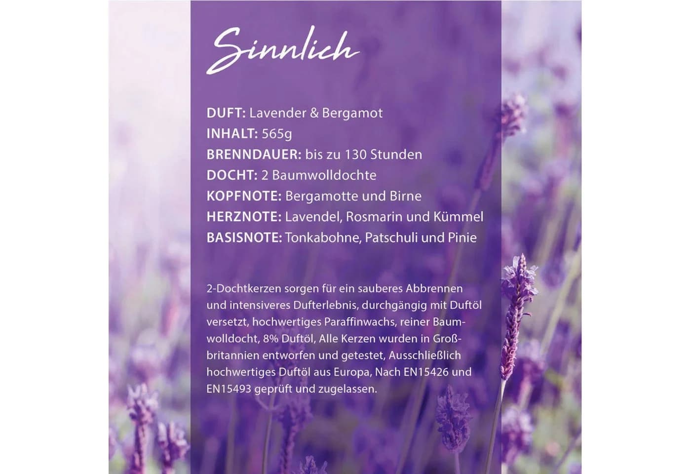 Woodbridge Duftkerze Lavender & Bergamot - Bild 5