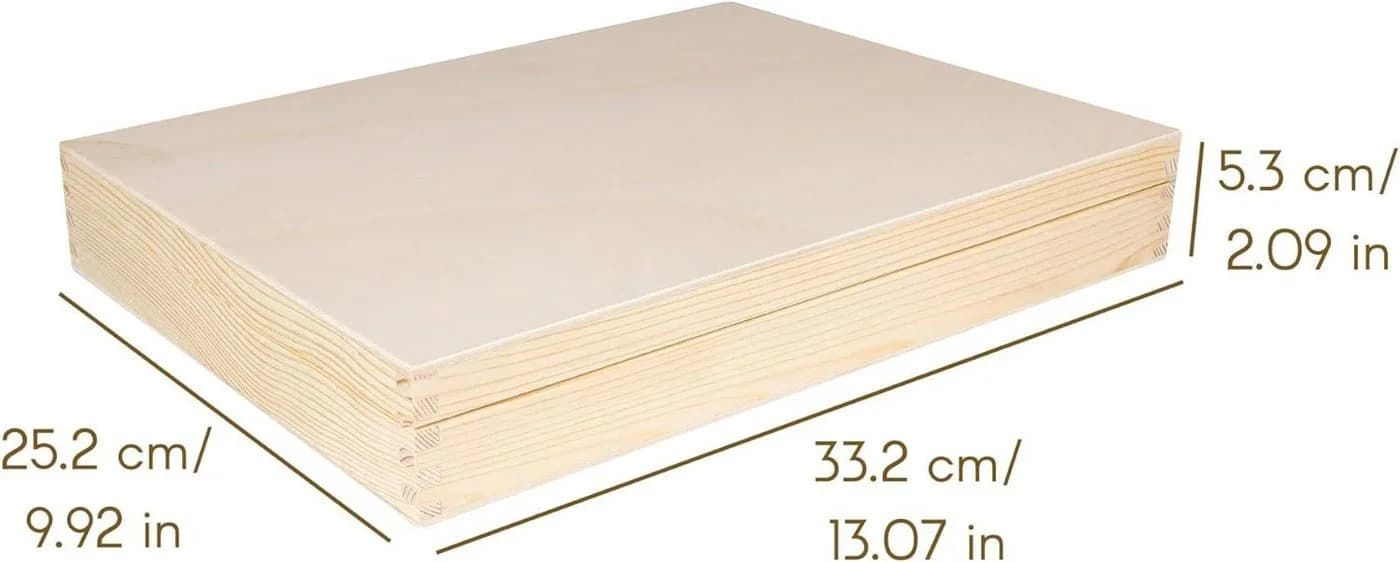 Creative Deco Holzkiste A4 mit Deckel Unlackierte Aufbewahrungsbox