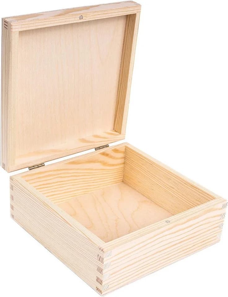 Creative Deco Holzkiste mit Deckel und Schloss Braunes Naturholz - Bild 2