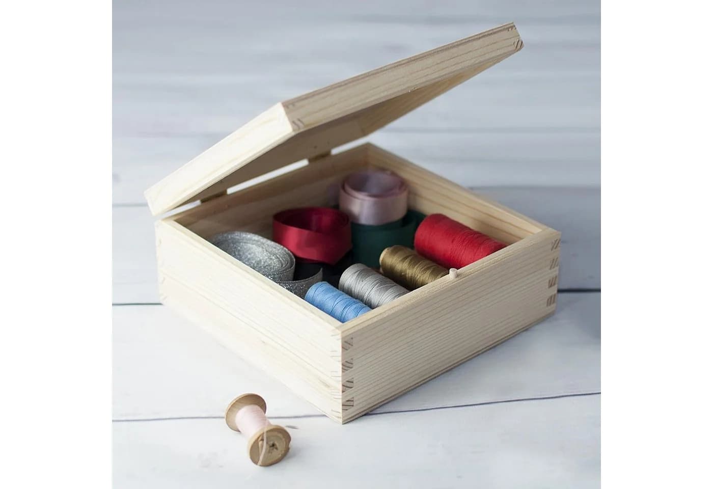 Creative Deco Holzkiste mit Deckel und Schloss Braunes Naturholz - Bild 5