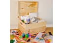 Creative Deco Holzkiste XXL mit Deckel und Griffen Natur Bild 1