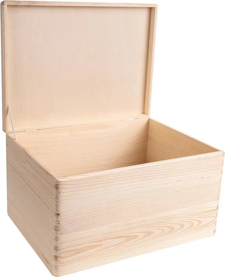 Creative Deco Holzkiste mit Deckel Natur Groß - Bild 2