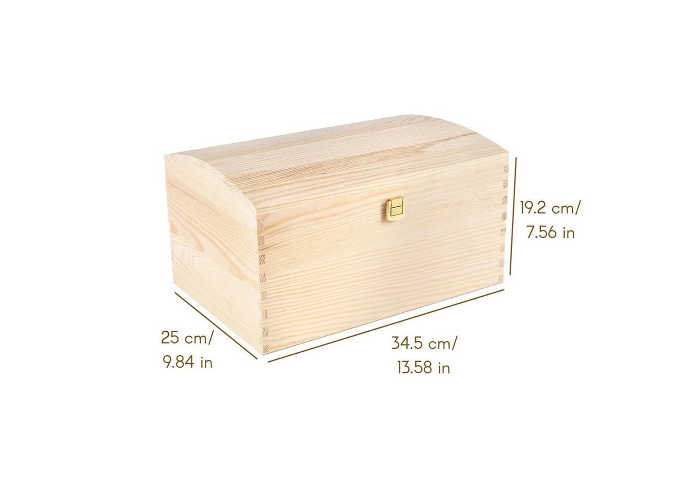 Creative Deco Holzkiste mit Deckel und Schloss - Natur