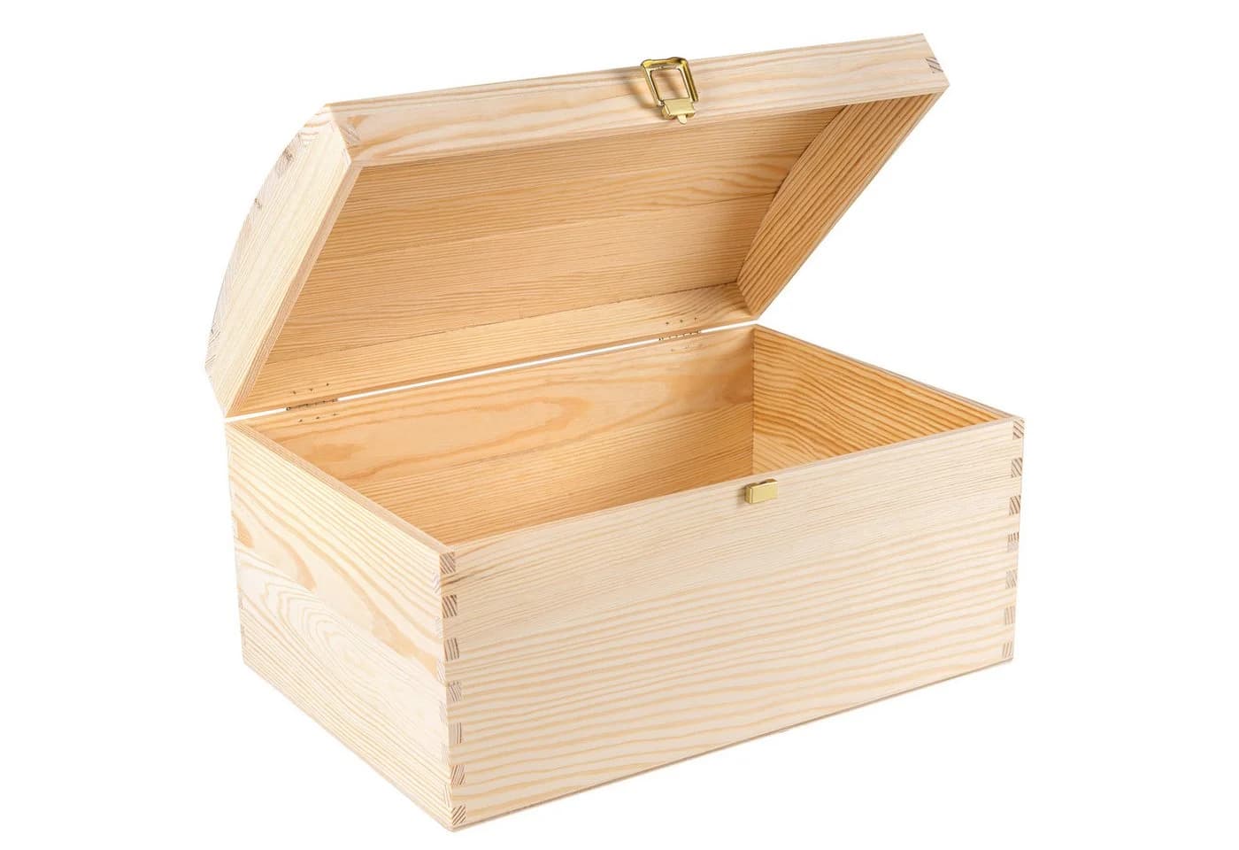 Creative Deco Holzkiste mit Deckel und Schloss - Natur - Bild 4