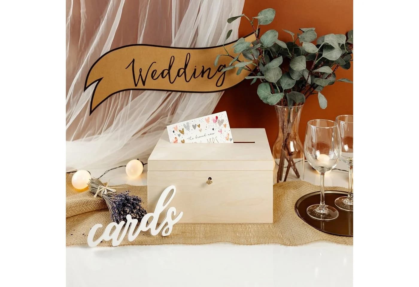 Creative Deco Aufbewahrungsbox Holzkiste mit Schloss und Schlüssel