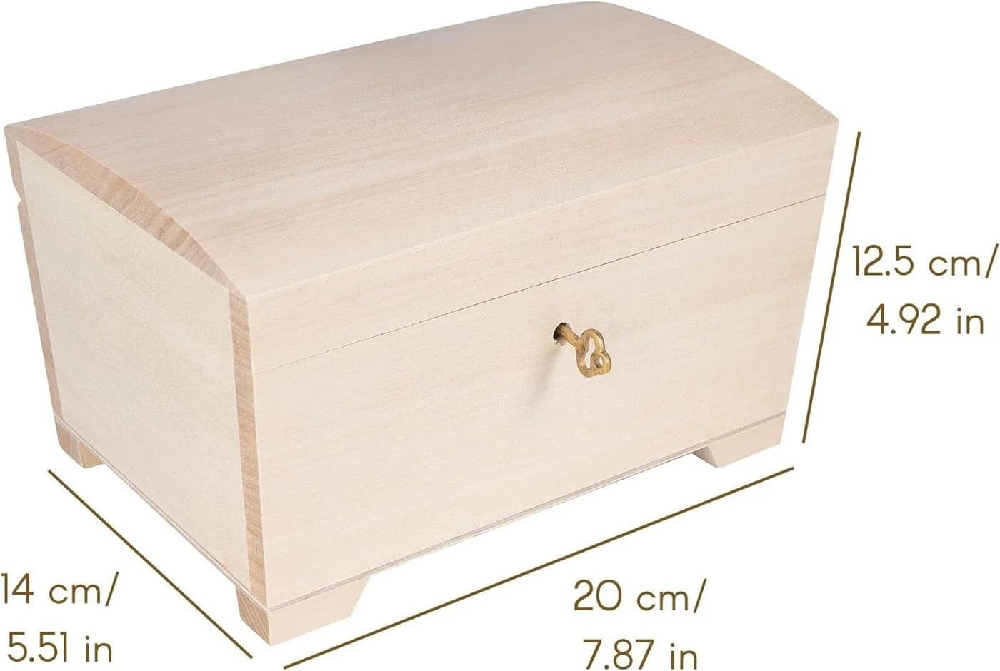 Creative Deco Holzkiste Schatztruhe mit Schloss und Schlüssel, Abschließbare Holzbox für Gegenstände