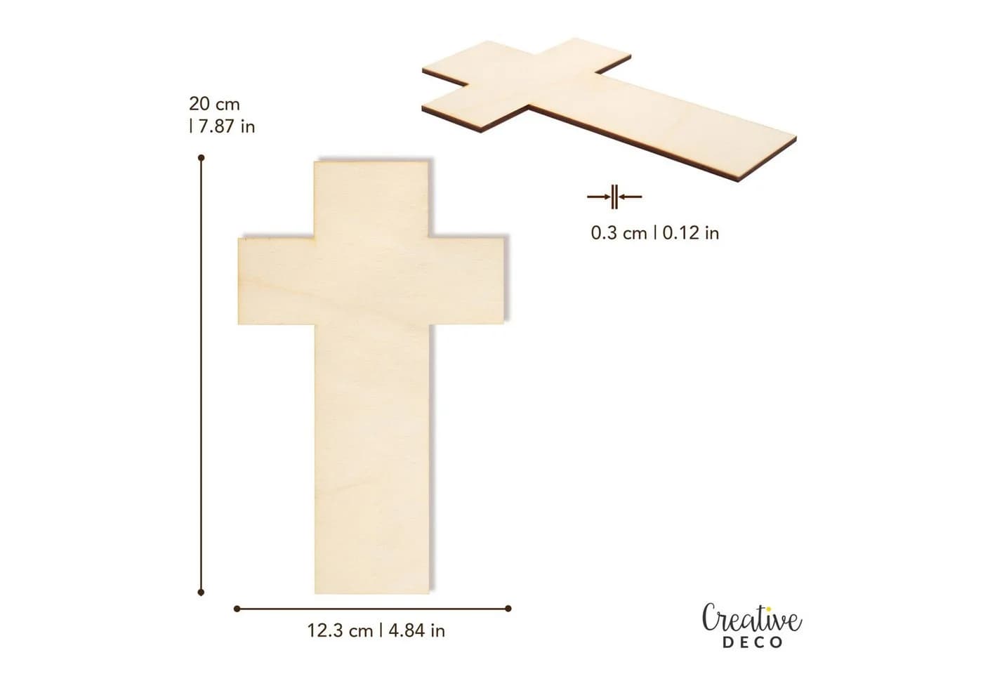 Creative Deco Hängedekoration 10x Kreuz Anhänger aus Sperrholz 3mm zum Basteln und Bemalen - Bild 3