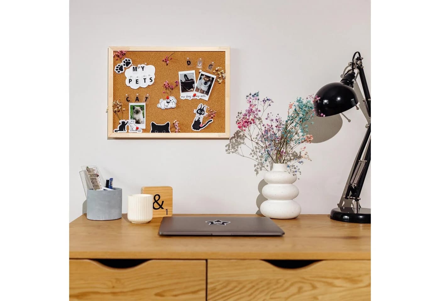 Creative Deco Korkpinnwand Groß mit 5 Nadeln Braun