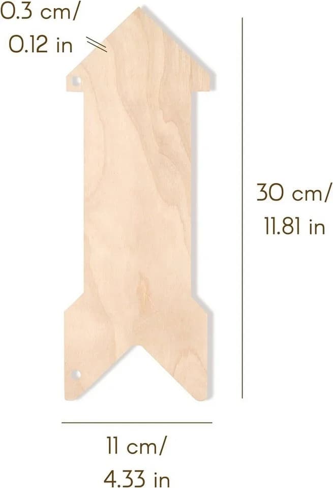 Creative Deco Hängedekoration 5x Blanko Holzzeiger Wegweiser Pfeil - Bild 5