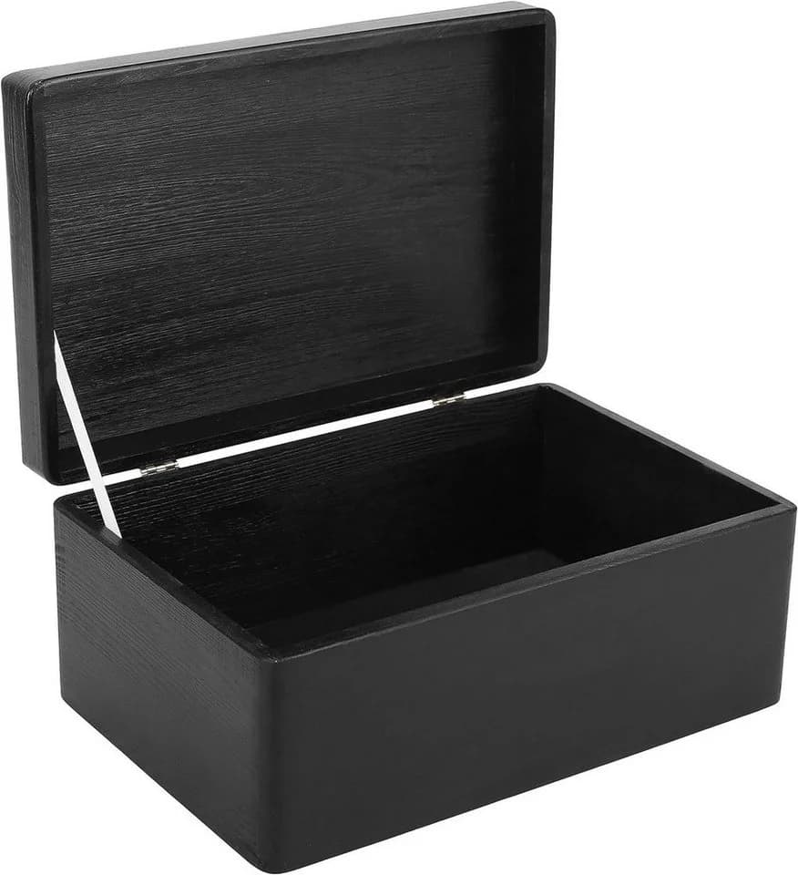 Creative Deco Holzkiste mit Deckel Groß Schwarz - Bild 2