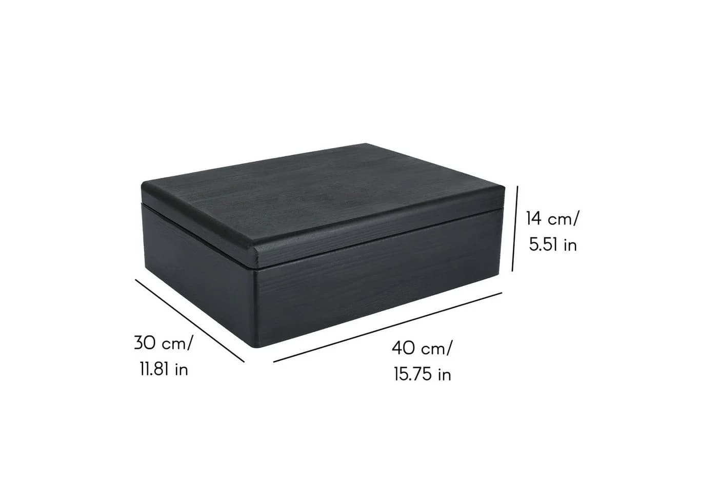 Creative Deco Aufbewahrungsbox XL Holzkiste mit Deckel Schwarz - Bild 3