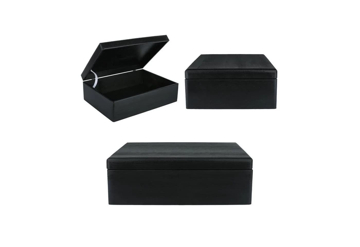 Creative Deco Aufbewahrungsbox XL Holzkiste mit Deckel Schwarz - Bild 5