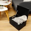 Creative Deco Holzkiste XXL Schwarz mit Griffen und Scharnieren Bild 1