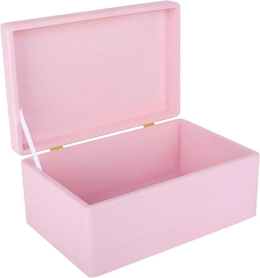 Creative Deco Holzkiste mit Deckel Rosa Aufbewahrungsbox - Bild 2