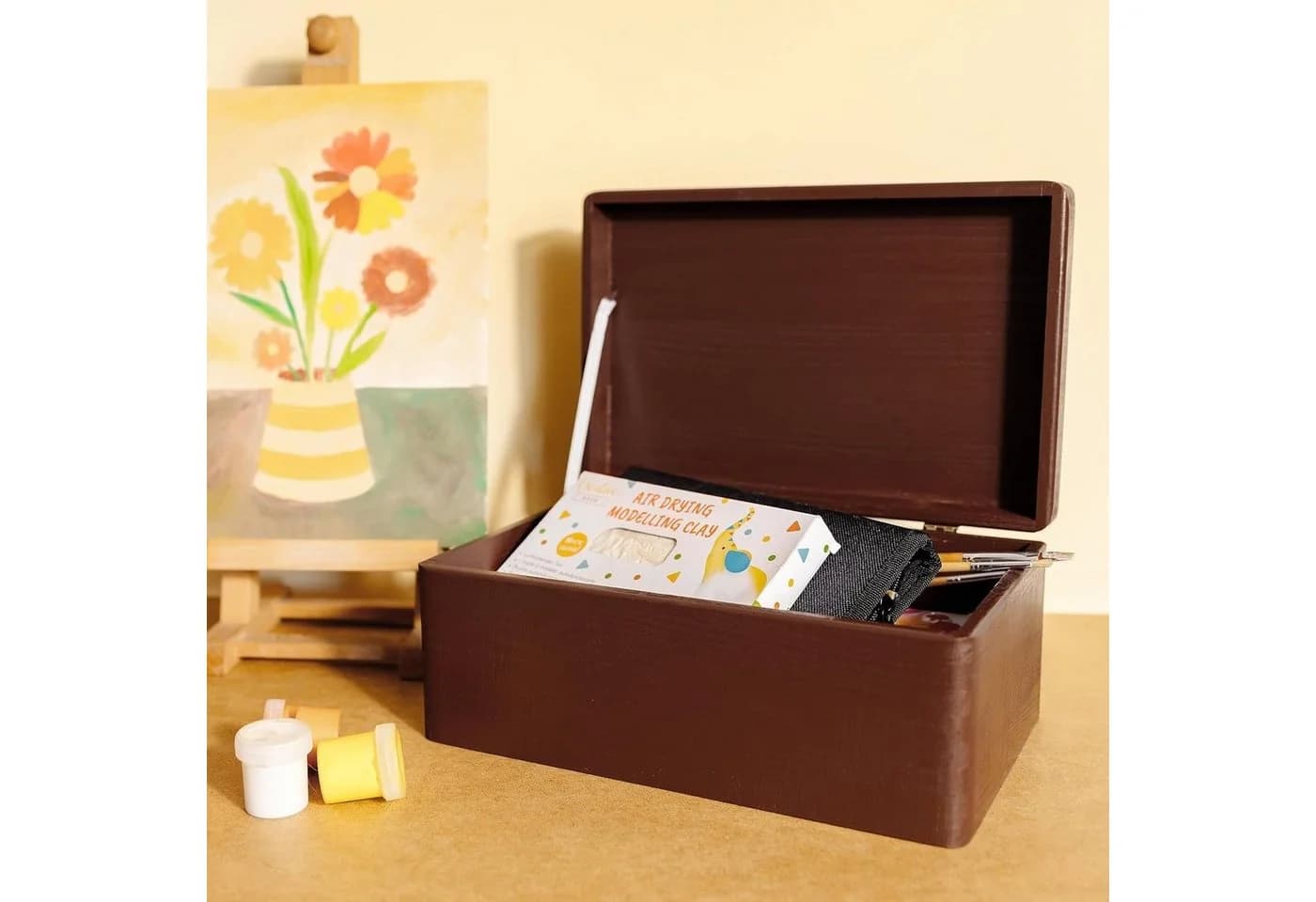 Creative Deco Holzkiste mit Deckel Groß Braun Aufbewahrungsbox