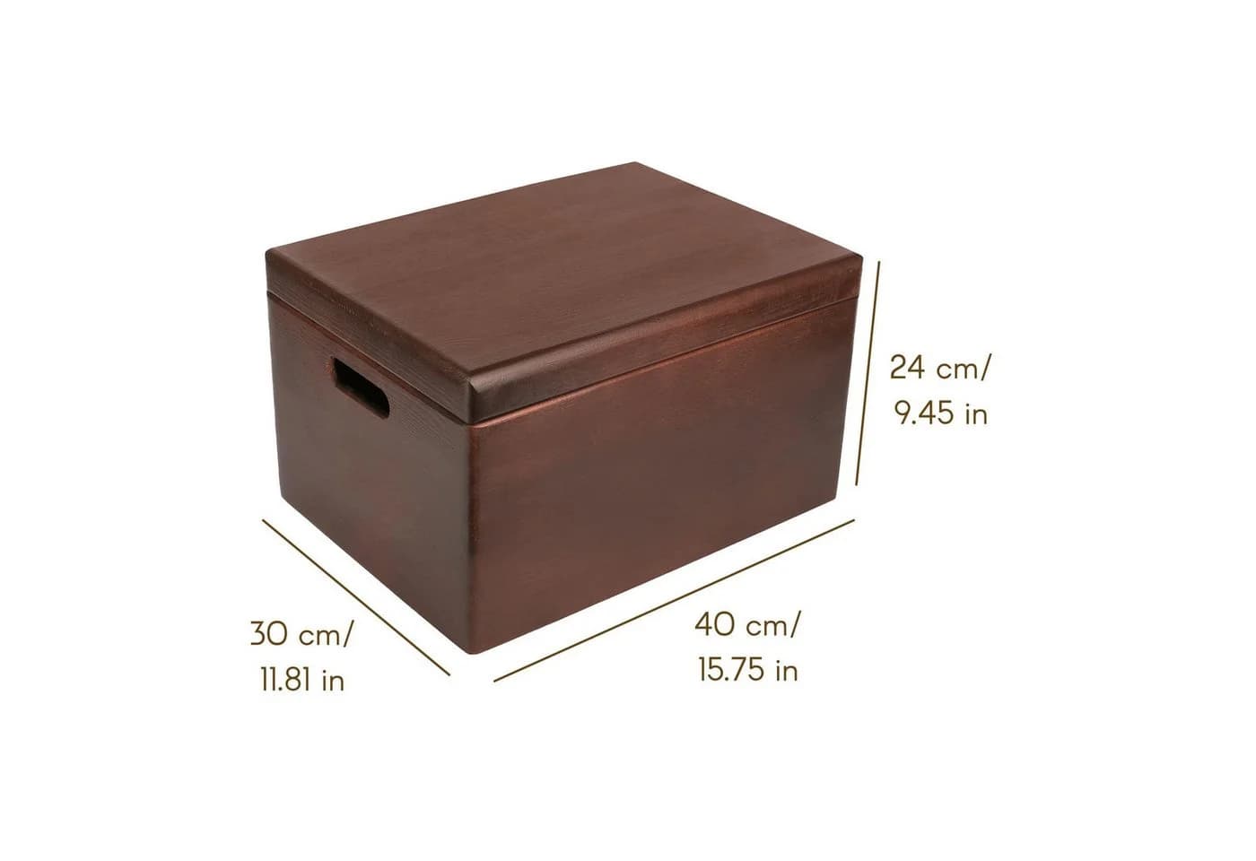 Creative Deco Holzkiste XXL Braun mit Griffen und Scharnieren - Bild 3