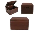 Creative Deco Holzkiste XXL Braun mit Griffen und Scharnieren Bild 5