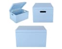 Creative Deco Holzkiste XXL Blau mit Griffen und Scharnieren Bild 5