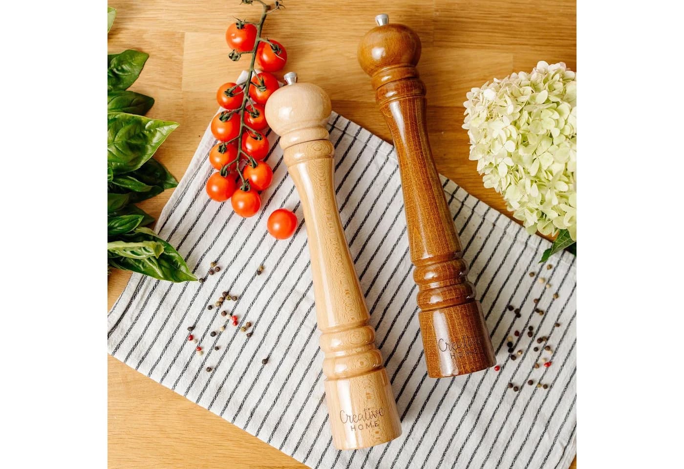 Creative Home Salz- und Pfeffermühle Set 2-teilig Holz Beige/Braun