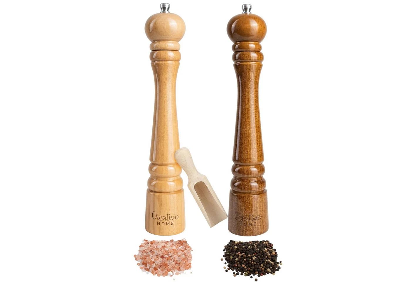 Creative Home Salz- und Pfeffermühle Set 2-teilig Holz Beige/Braun - Bild 2
