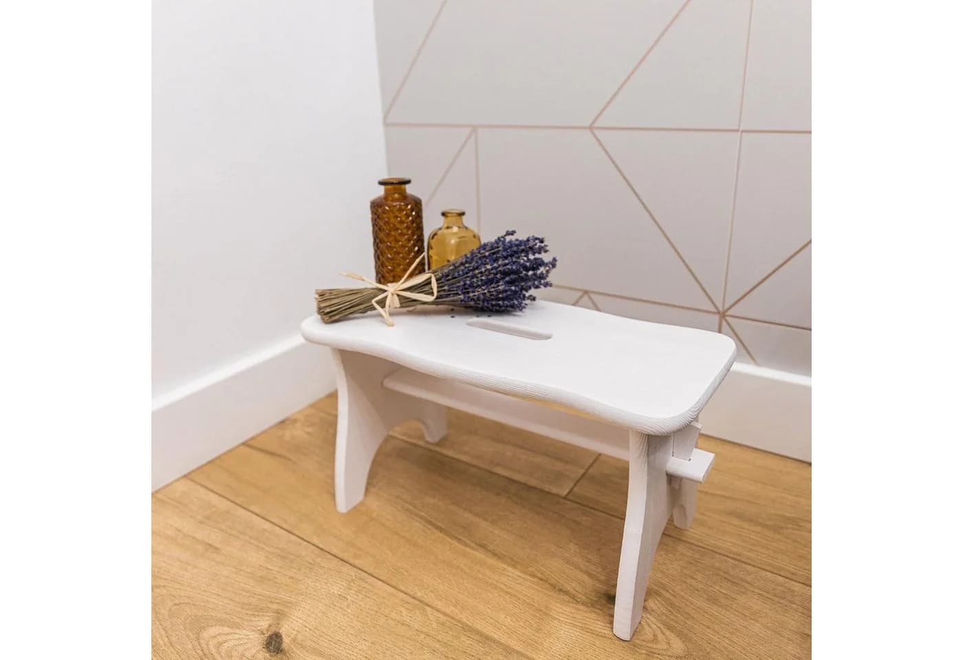 Creative Deco Fußhocker Weiß Kiefernholz Leicht