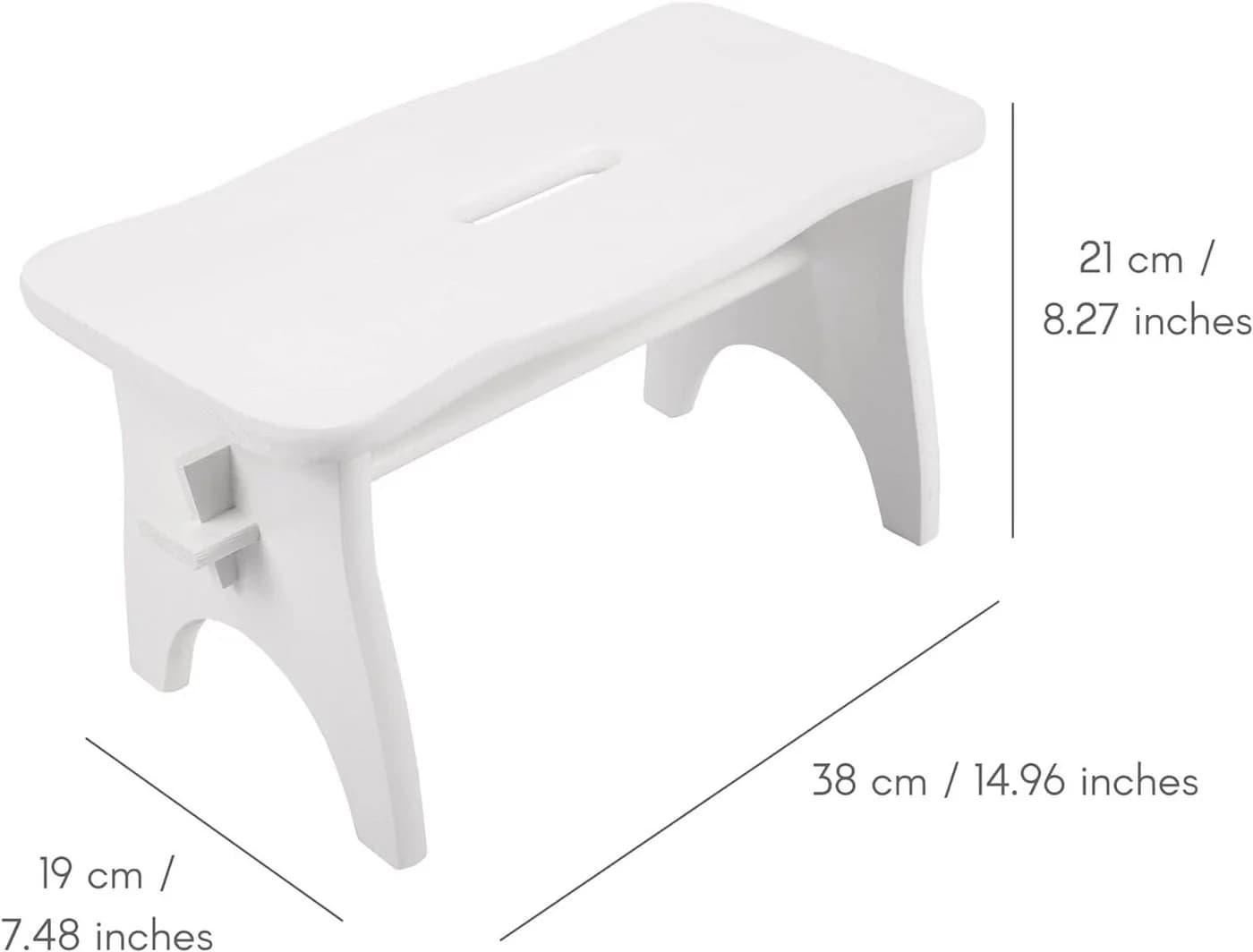 Creative Deco Fußhocker Weiß Kiefernholz Leicht - Bild 5