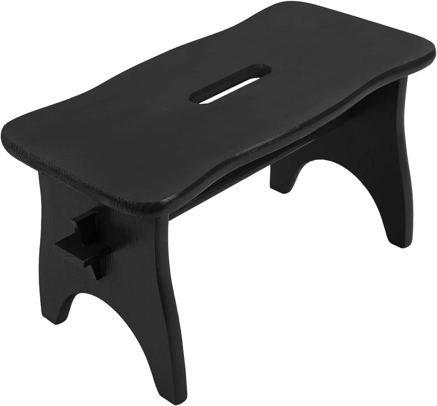 Creative Deco Fußhocker Schwarz Kiefernholz Tritthocker - Bild 2