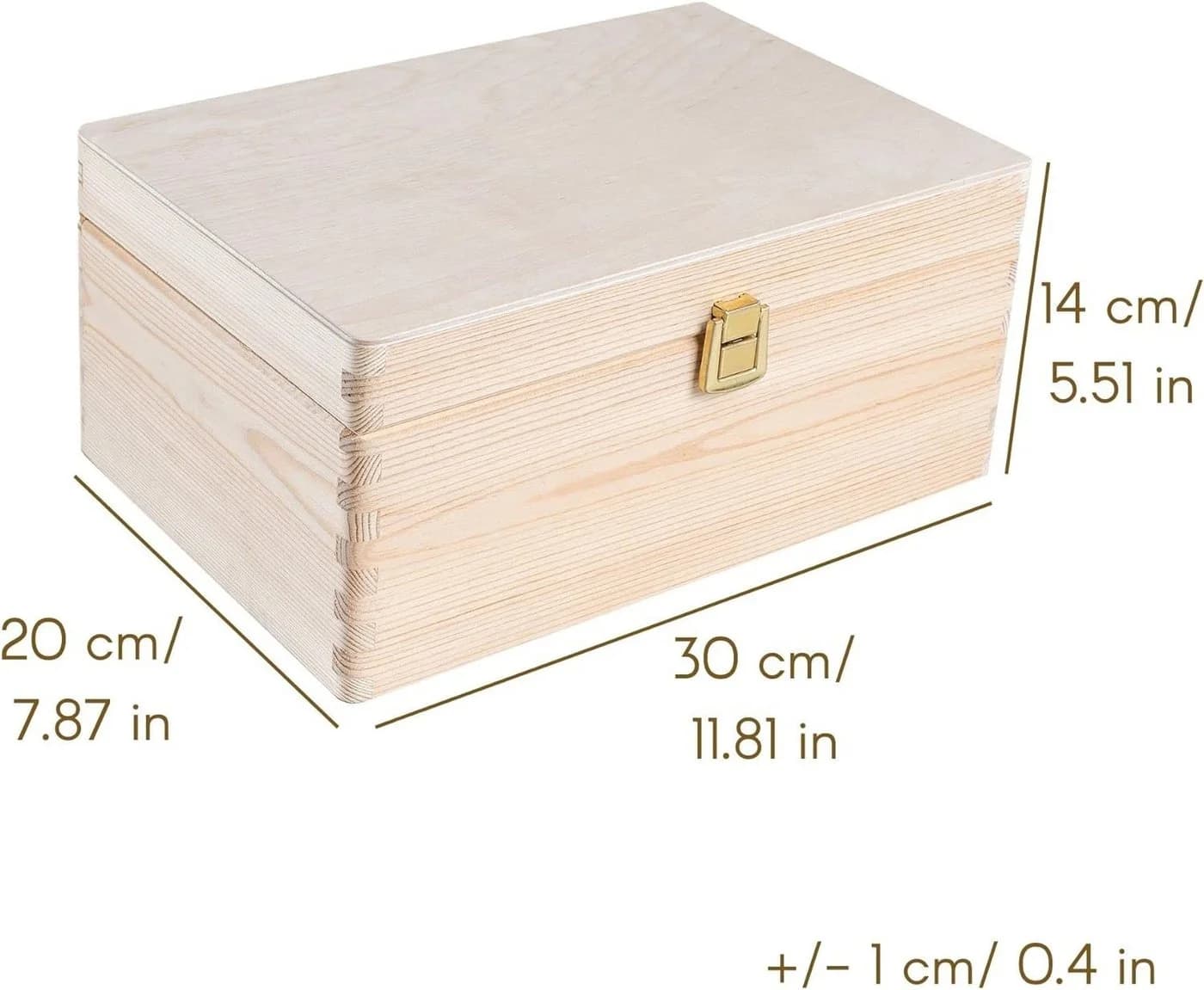 Creative Deco Holzkiste Natur mit Schloss