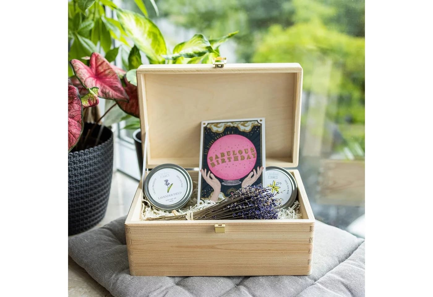 Creative Deco Holzkiste Natur mit Schloss - Bild 4