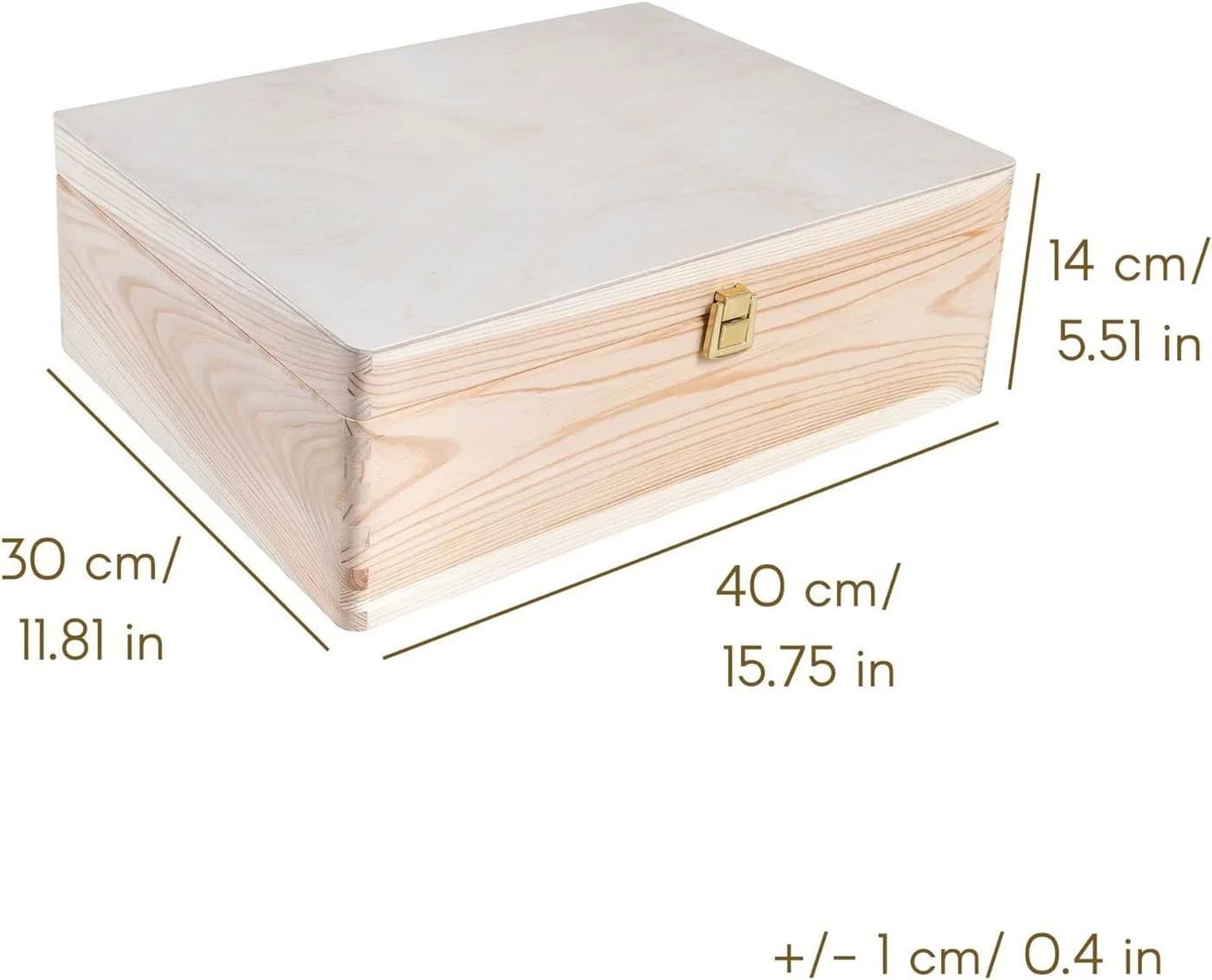 Creative Deco Holzkiste Natur mit Deckel und Schloss