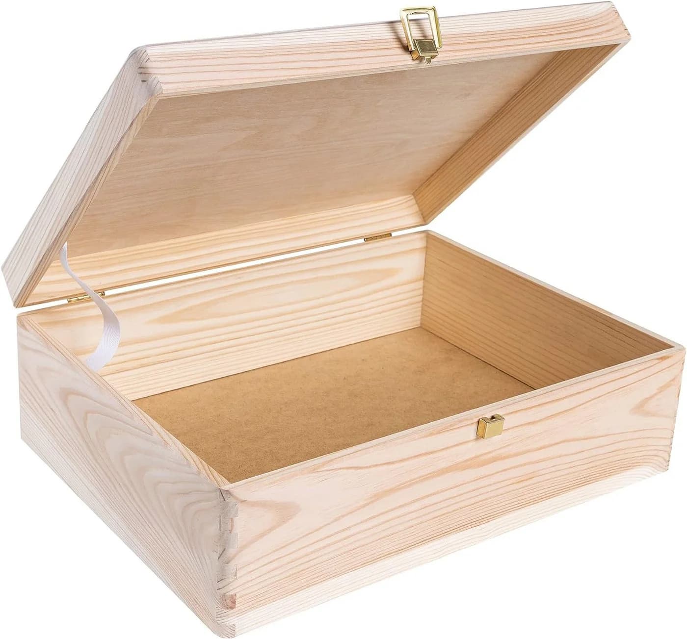 Creative Deco Holzkiste Natur mit Deckel und Schloss - Bild 2