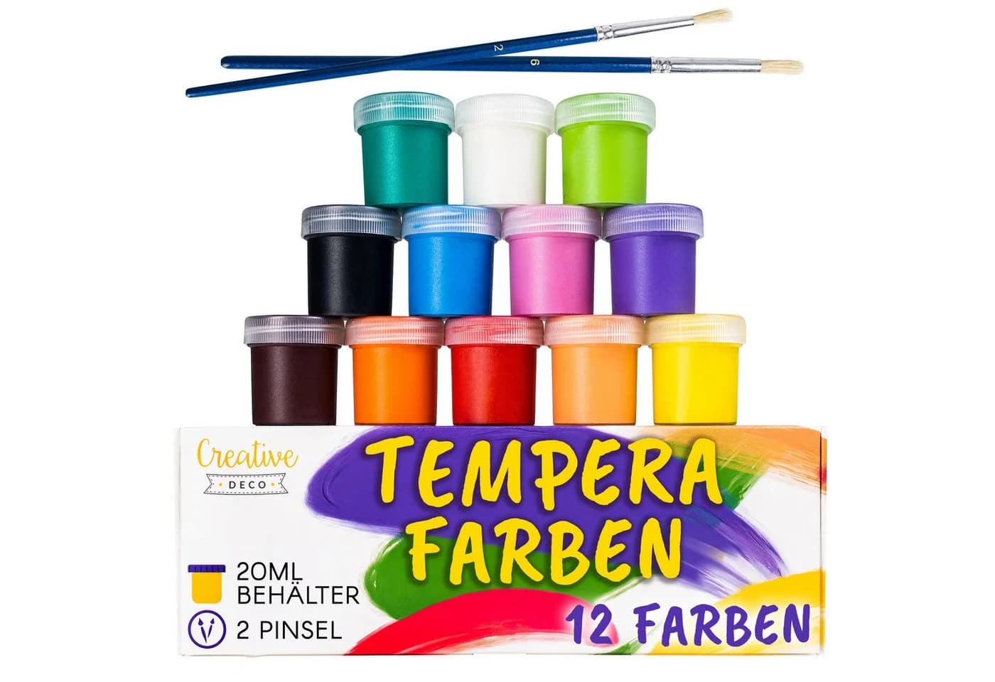 Creative Deco Fingerfarbe Kinder Ungiftig Bastelfarben Bunt - Bild 2