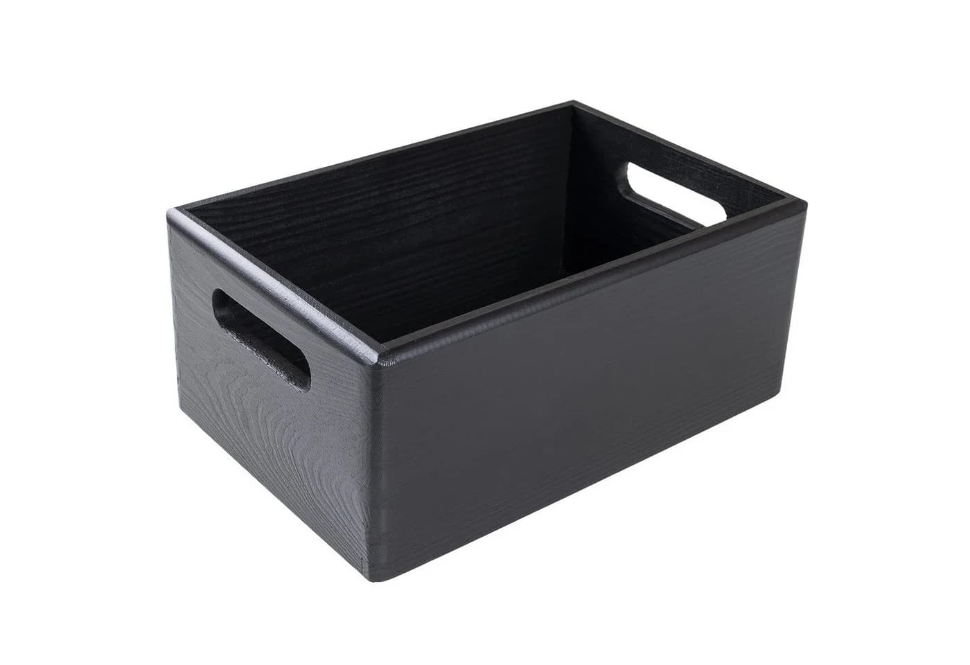 Creative Deco Holzkiste mit Griffen Schwarz
