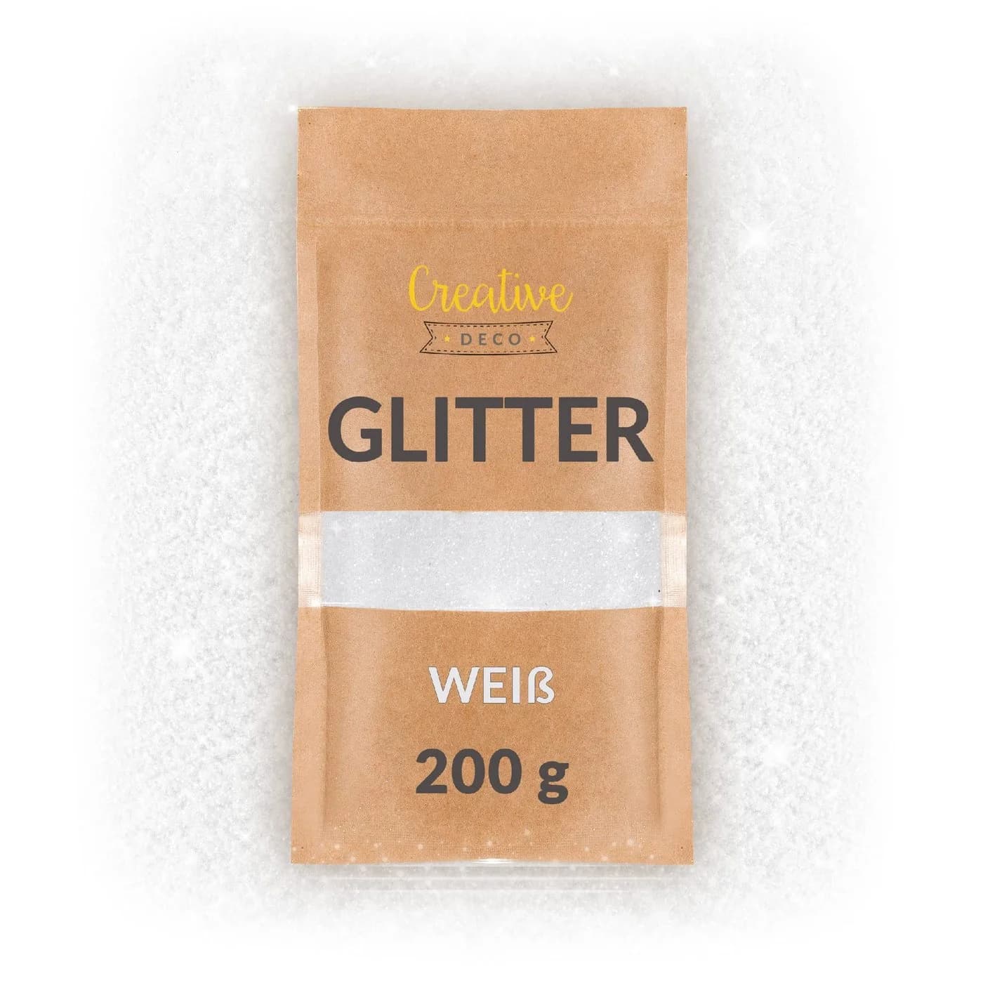 Creative Deco Bastelnaturmaterial 200g Holographischer Glitzerpulver Weiß - Bild 2