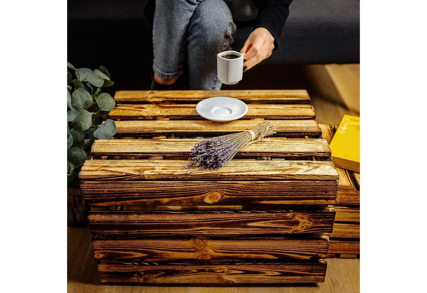 Creative Deco Holztruhe mit Deckel & Scharnieren - Spielzeugkiste
