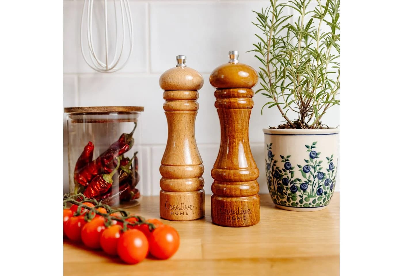 Creative Home Salz- und Pfeffermühle Set Holz Manuell
