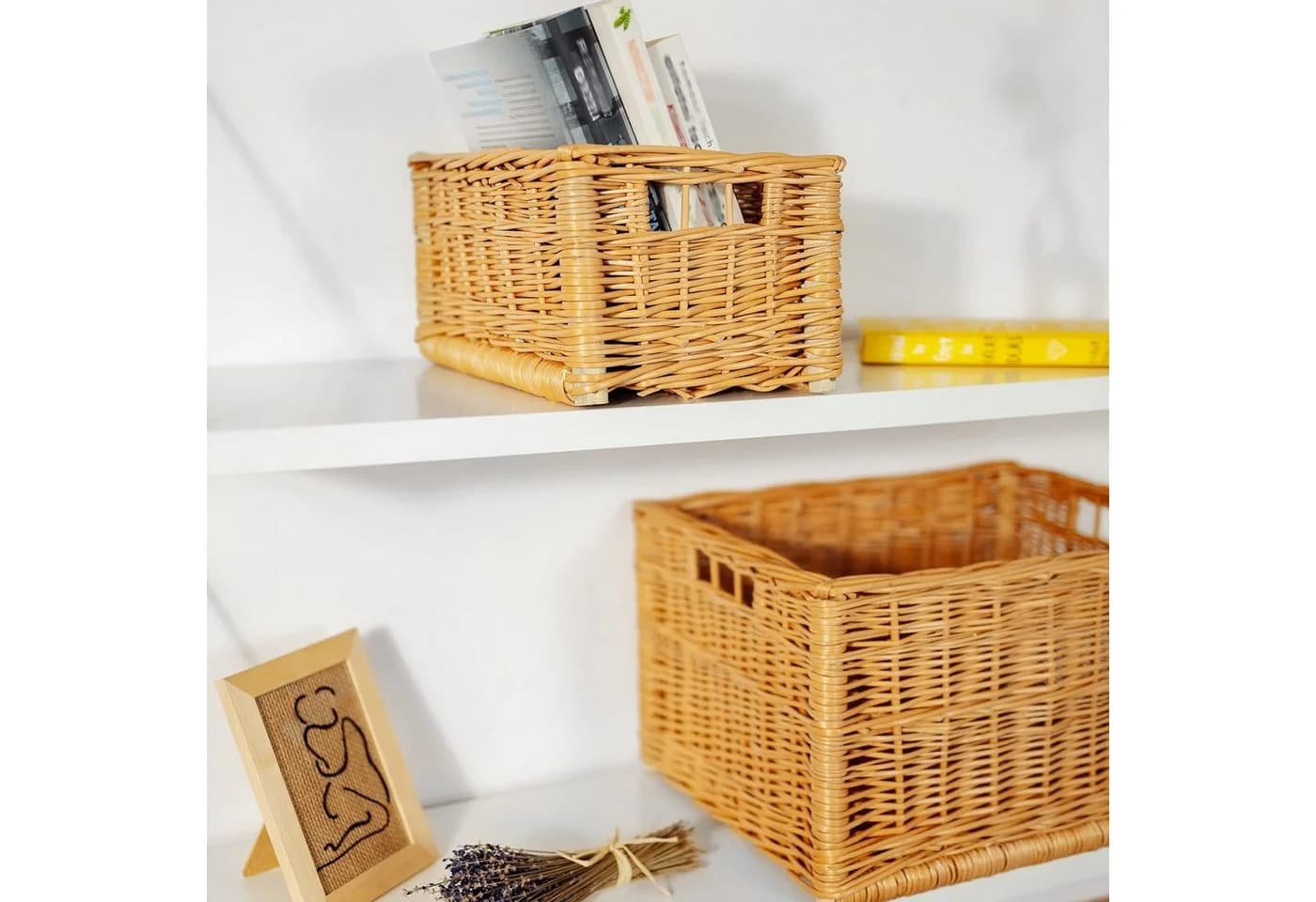 Creative Home Weidenkorb Aufbewahrungskorb Natur Beige Handgefertigt