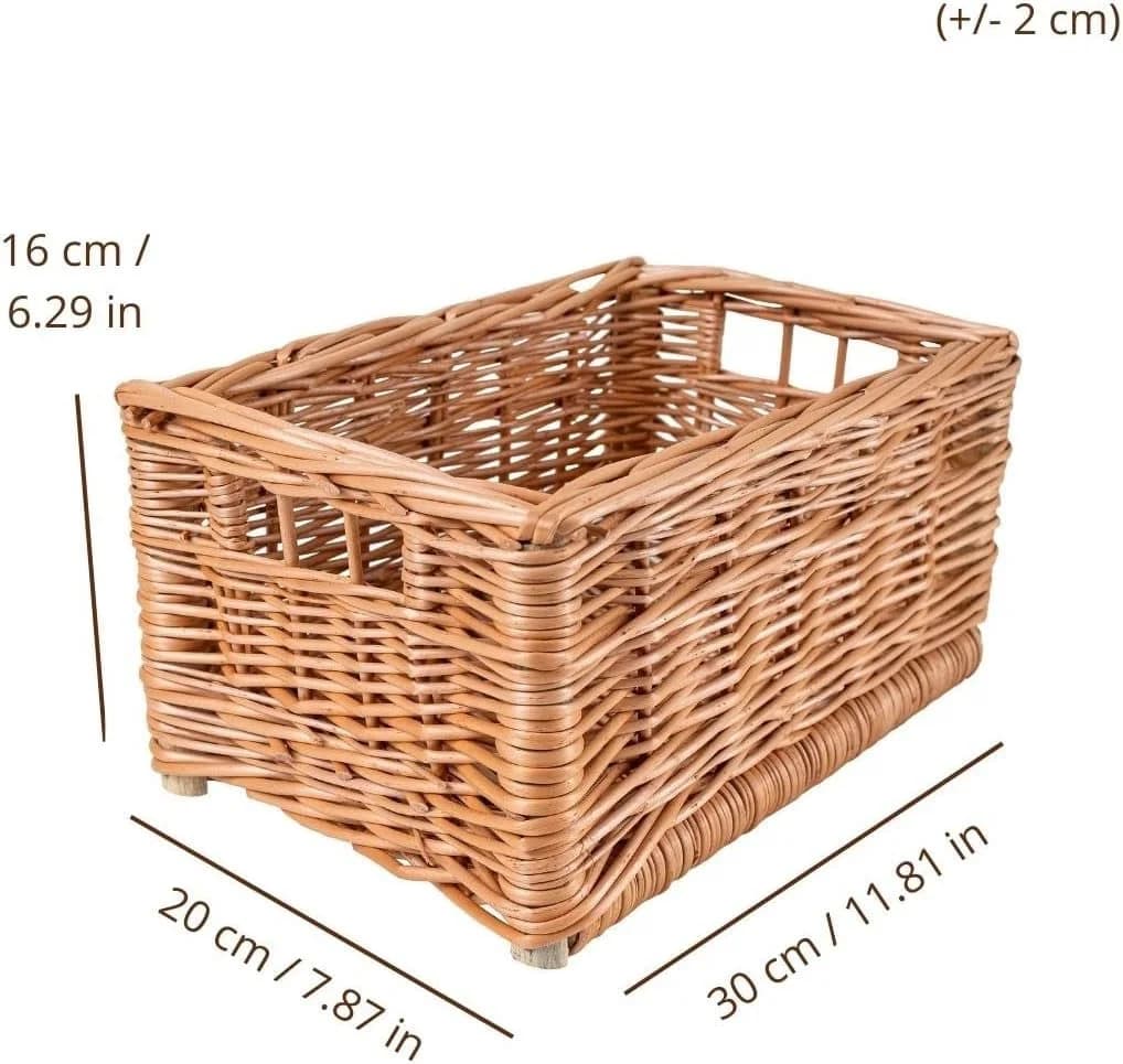 Creative Home Weidenkorb Aufbewahrungskorb Natur Beige Handgefertigt - Bild 3