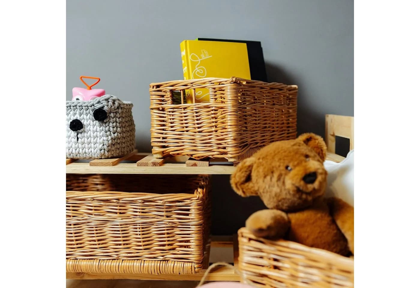 Creative Home Weidenkorb Aufbewahrungskorb Natur Beige Handgefertigt - Bild 5