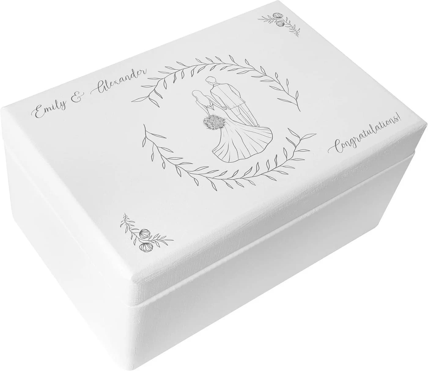 Creative Deco Holzkiste Weiß Personalisierbar Hochzeitsgeschenk
