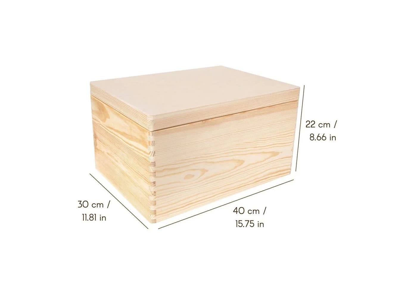 Creative Deco Holzkiste mit Deckel 40x30x22 cm Holztruhe Erinnerungsbox Baby Holzbox